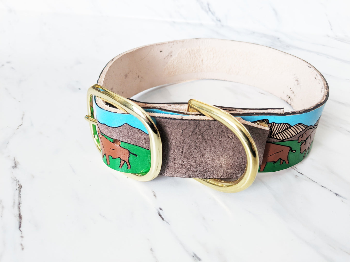 Roaming Buffalo - Leather Dog Collar