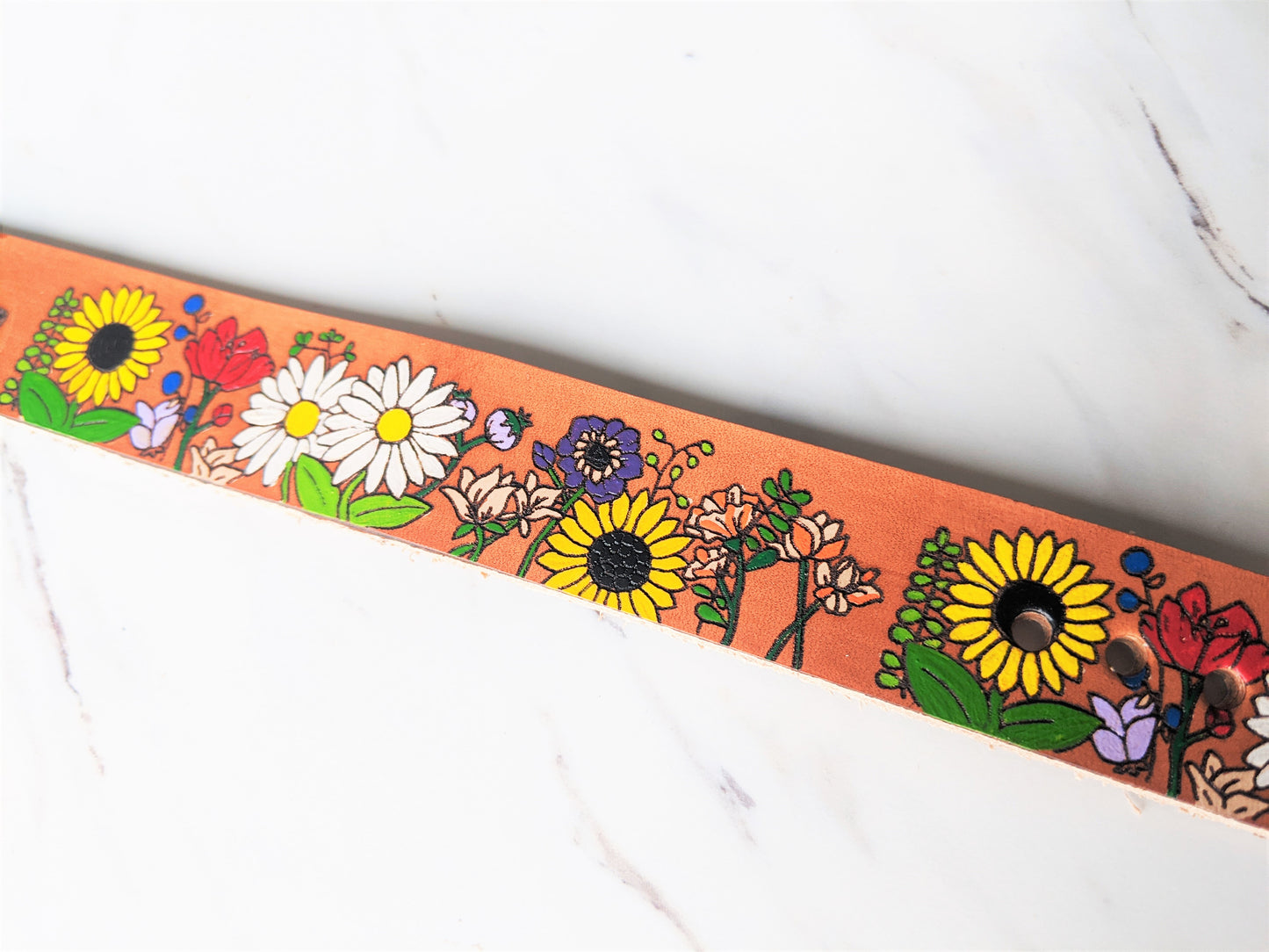 Flower Child - Leather Dog Collar