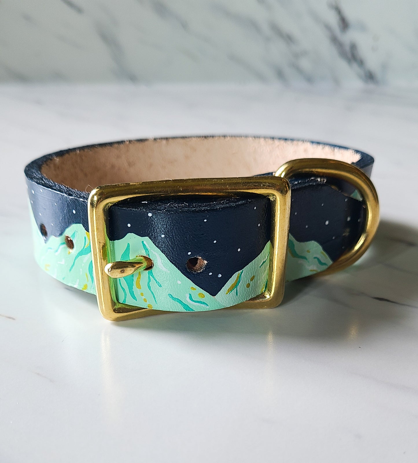 Ready to Ship- night sky mountain Collar
