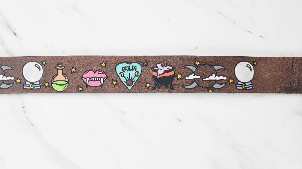 Samhain - Leather Dog Collar