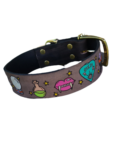 Samhain - Leather Dog Collar