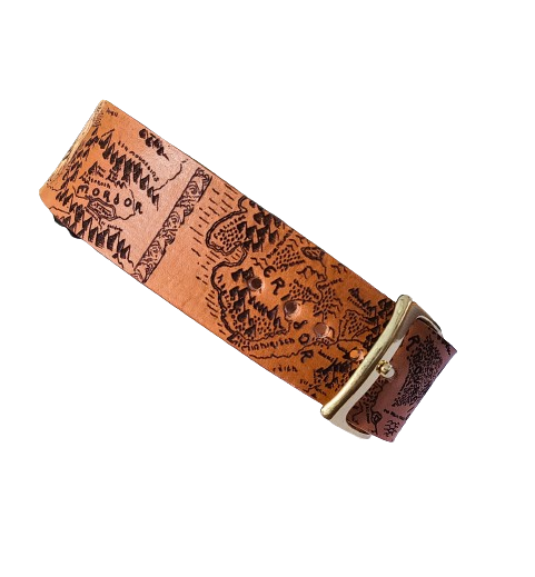 The Map Leather Dog Collar