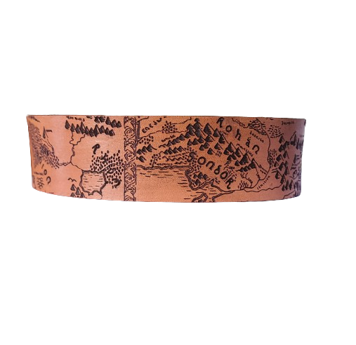 The Map Leather Dog Collar