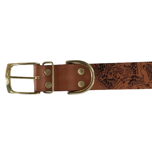 The Map Leather Dog Collar
