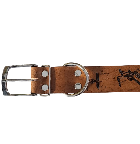 Fly Fighters Leather Dog Collar