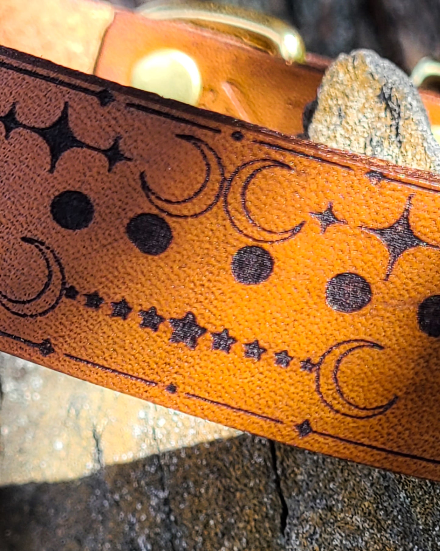 Celestial Vibe- Leather Dog Collar