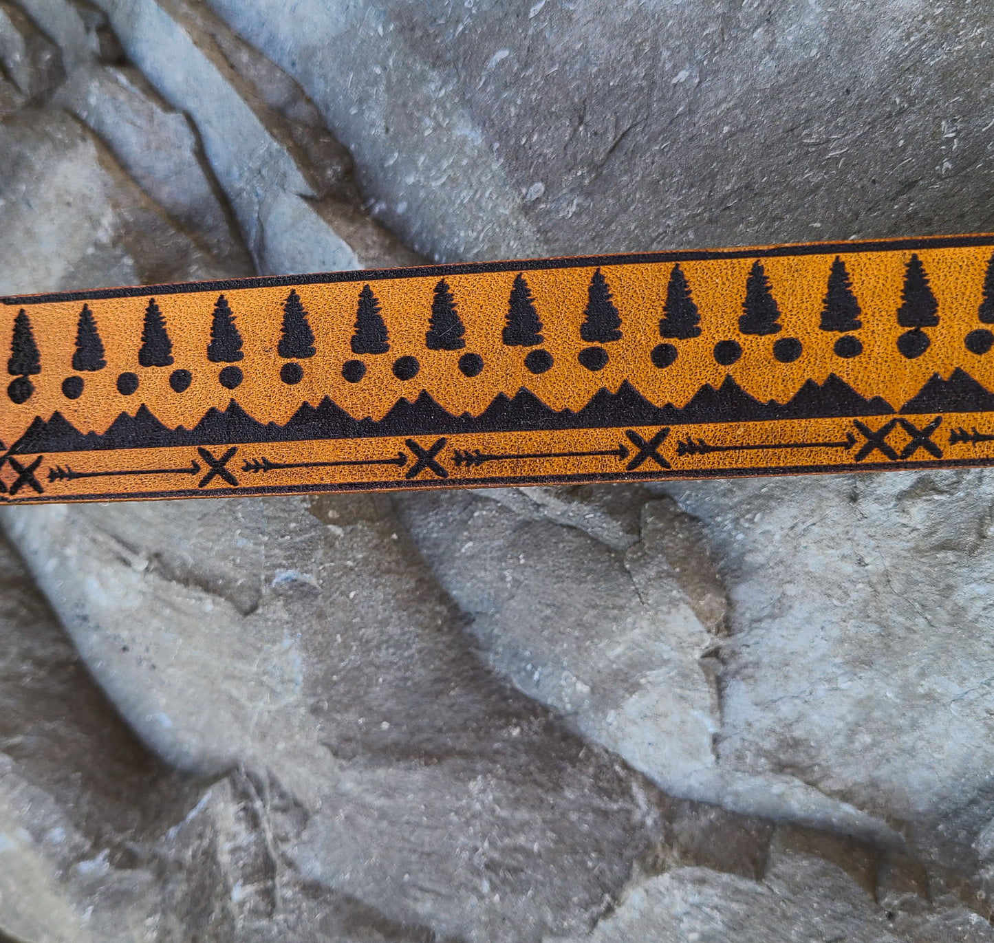 Happy Camper- Leather Dog Collar