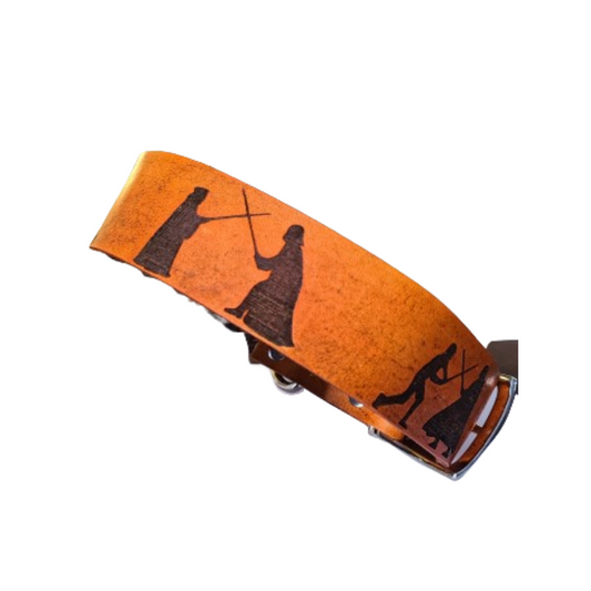 Saber Duel Leather Dog Collar