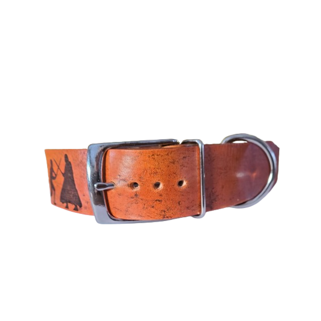 Saber Duel Leather Dog Collar