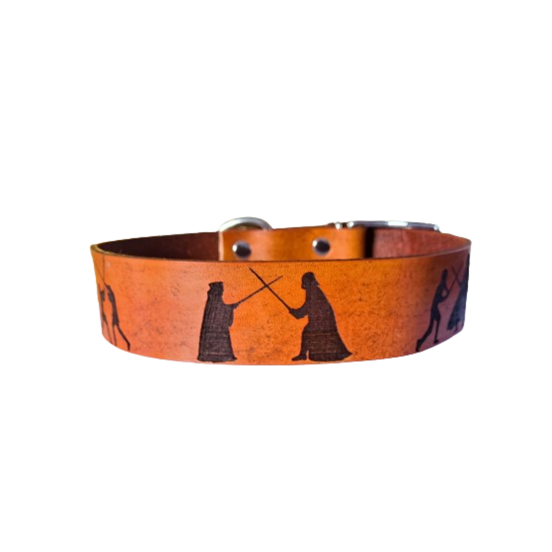 Saber Duel Leather Dog Collar