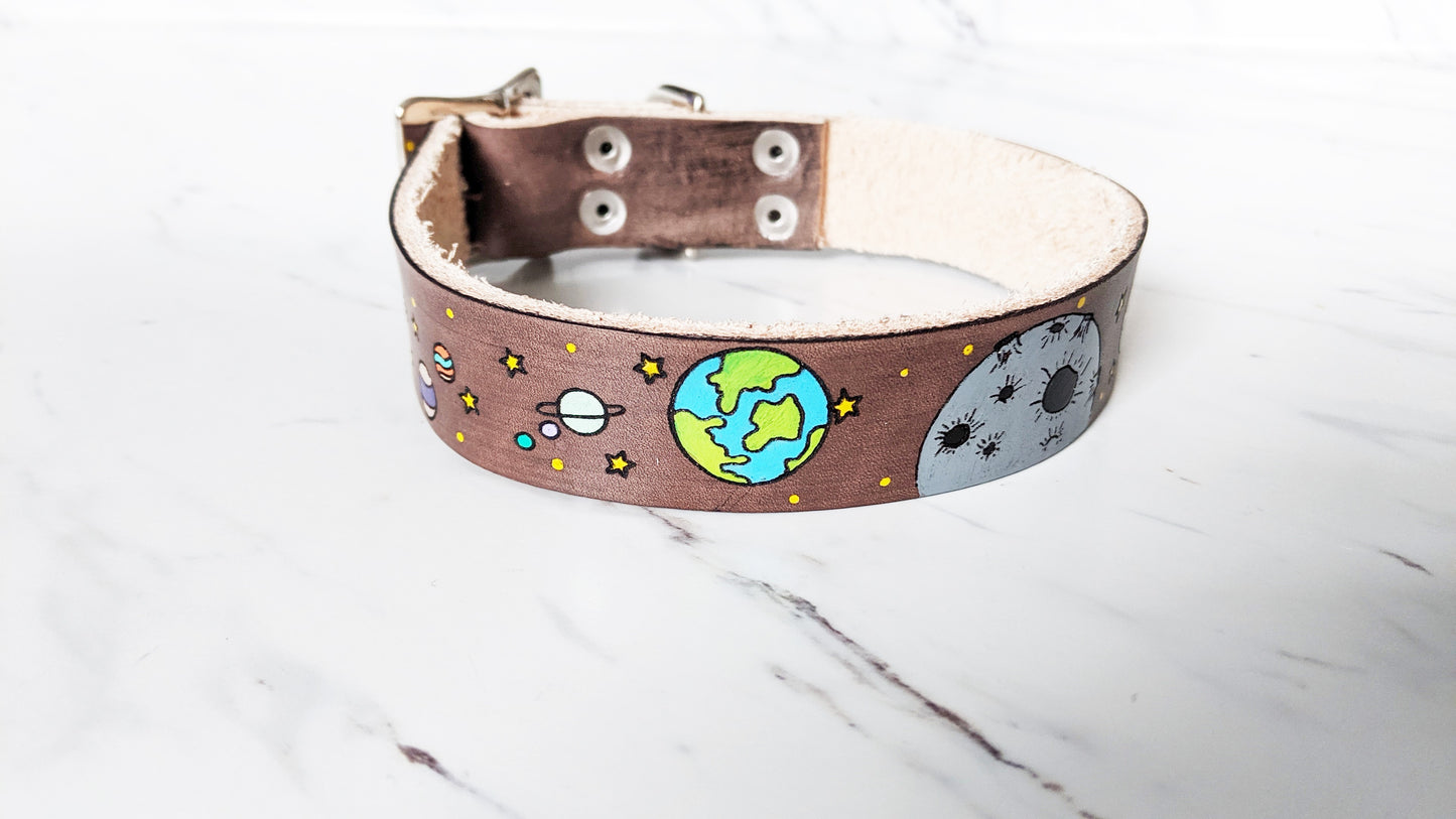 Cosmos - Leather Dog Collar