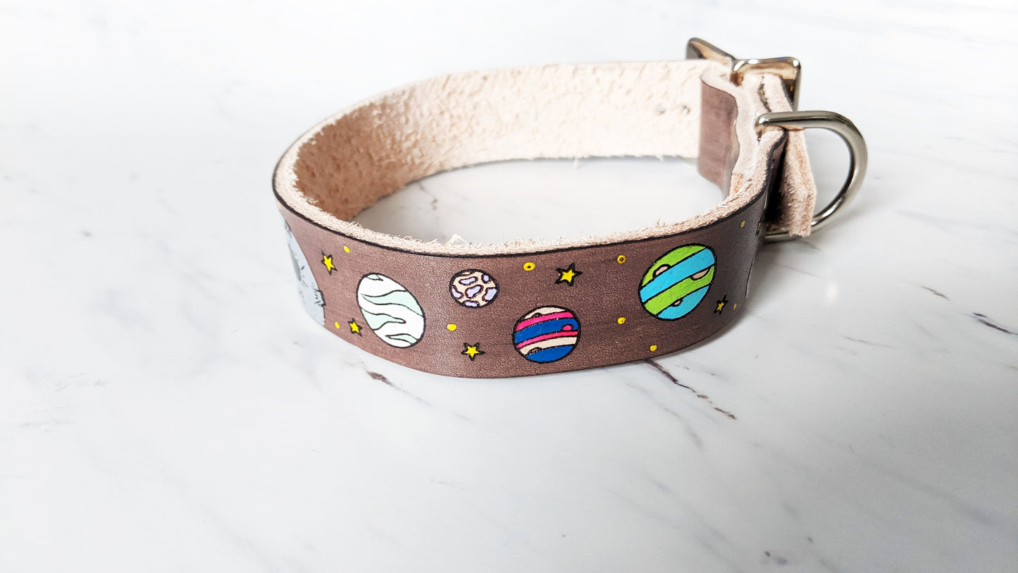Cosmos - Leather Dog Collar