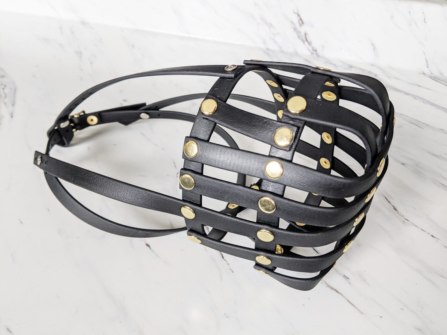 Basket Style Biothane Muzzle with Open Nose plus Forehead strap - Choose your Colors - Level Two