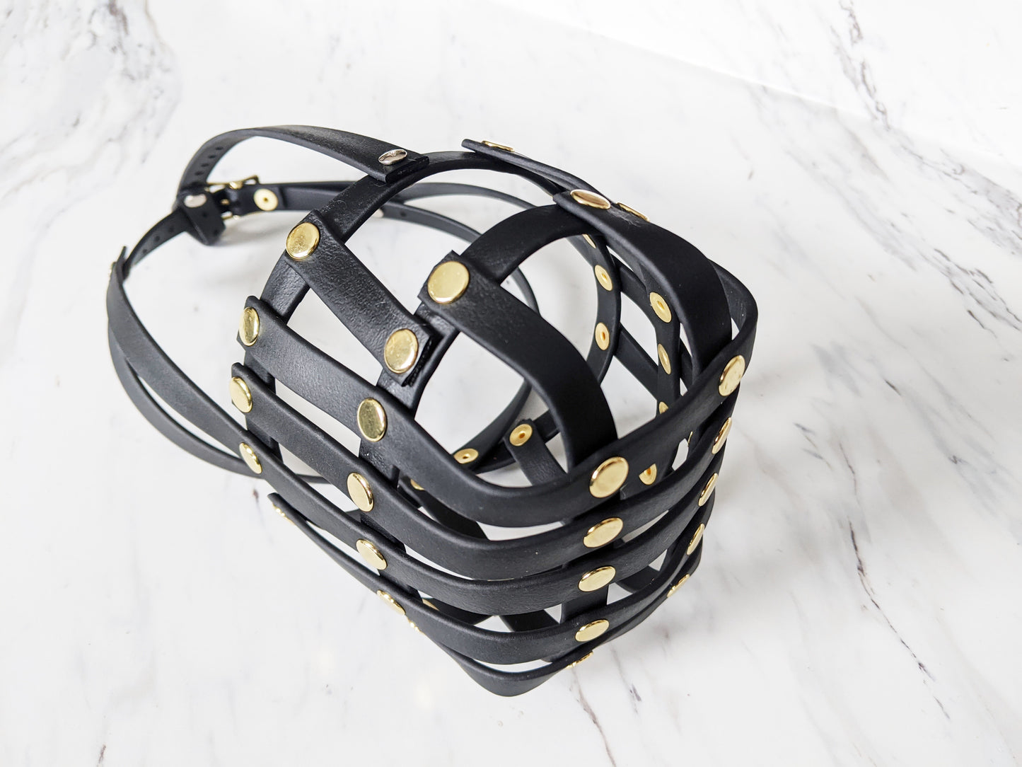 Basket Style Biothane Muzzle with Open Nose plus Forehead strap - Choose your Colors - Level Two