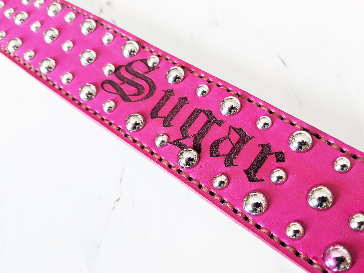Colorful Stud - Leather Dog Collar