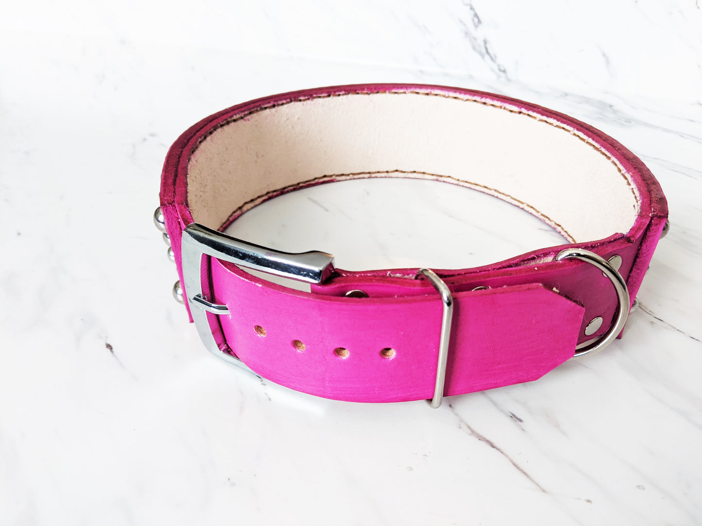 Colorful Stud - Leather Dog Collar