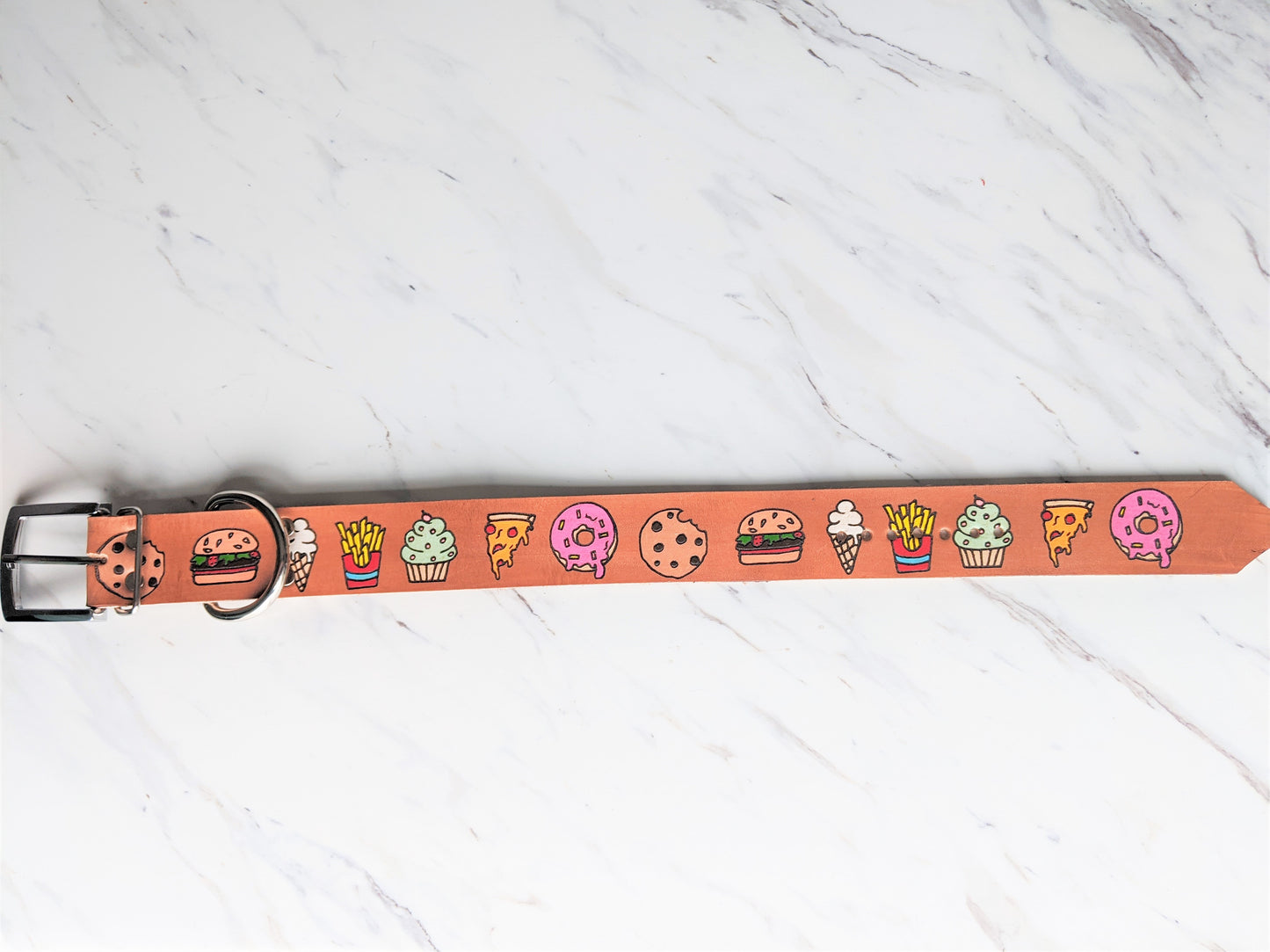 Junk Food Junkie - Leather Dog Collar