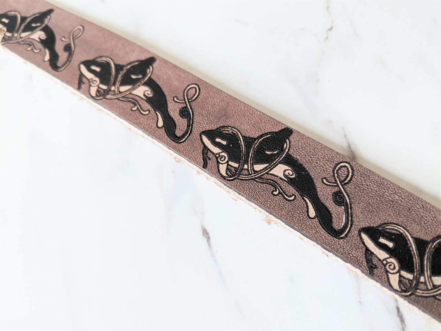 Orca Pod - Leather Dog Collar