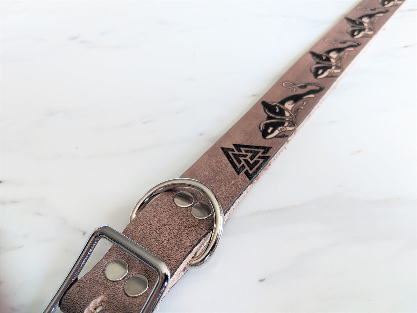 Orca Pod - Leather Dog Collar