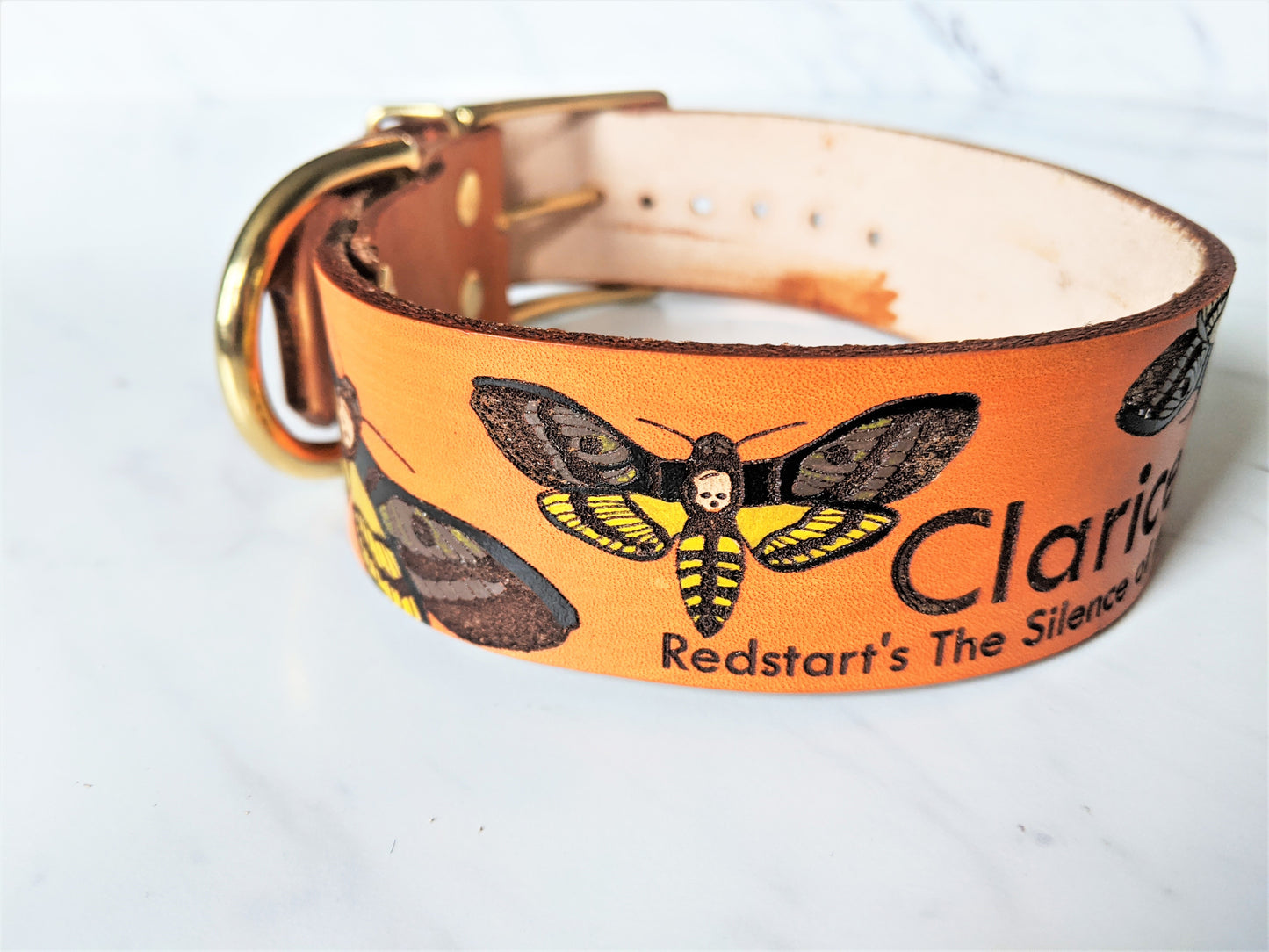 Death Head Eclipse - Leather Dog Collar