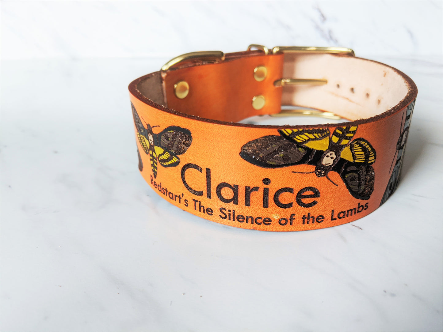 Death Head Eclipse - Leather Dog Collar