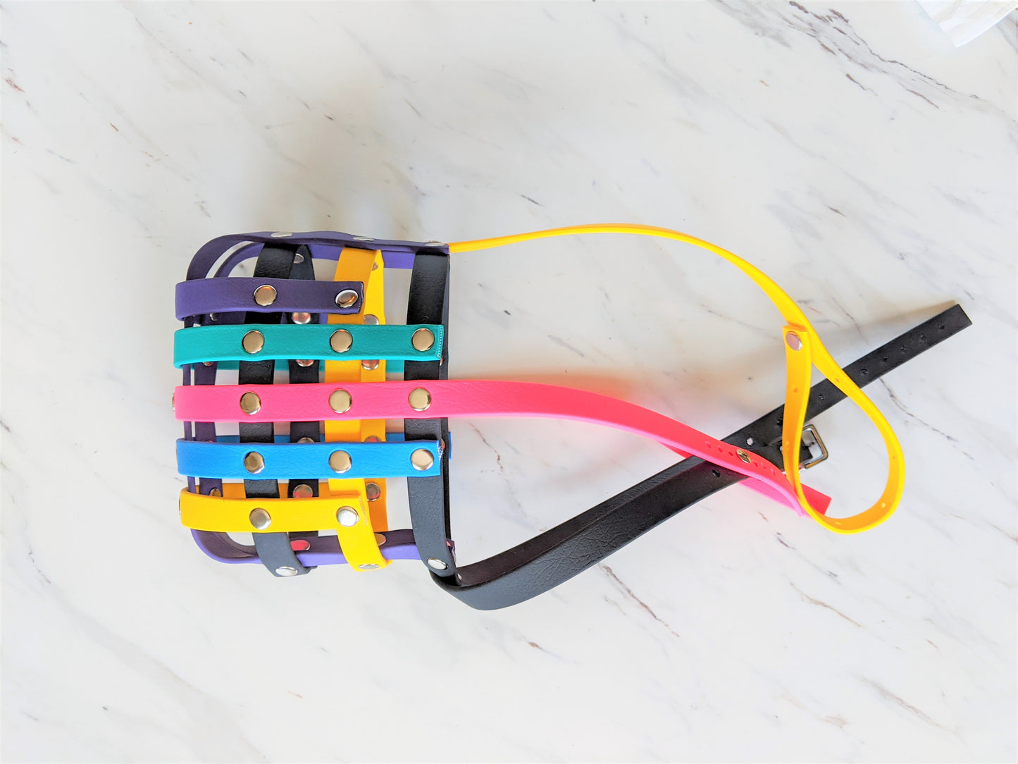 Basket Style Biothane Muzzle with Forehead strap - Choose your Colors - Level Two