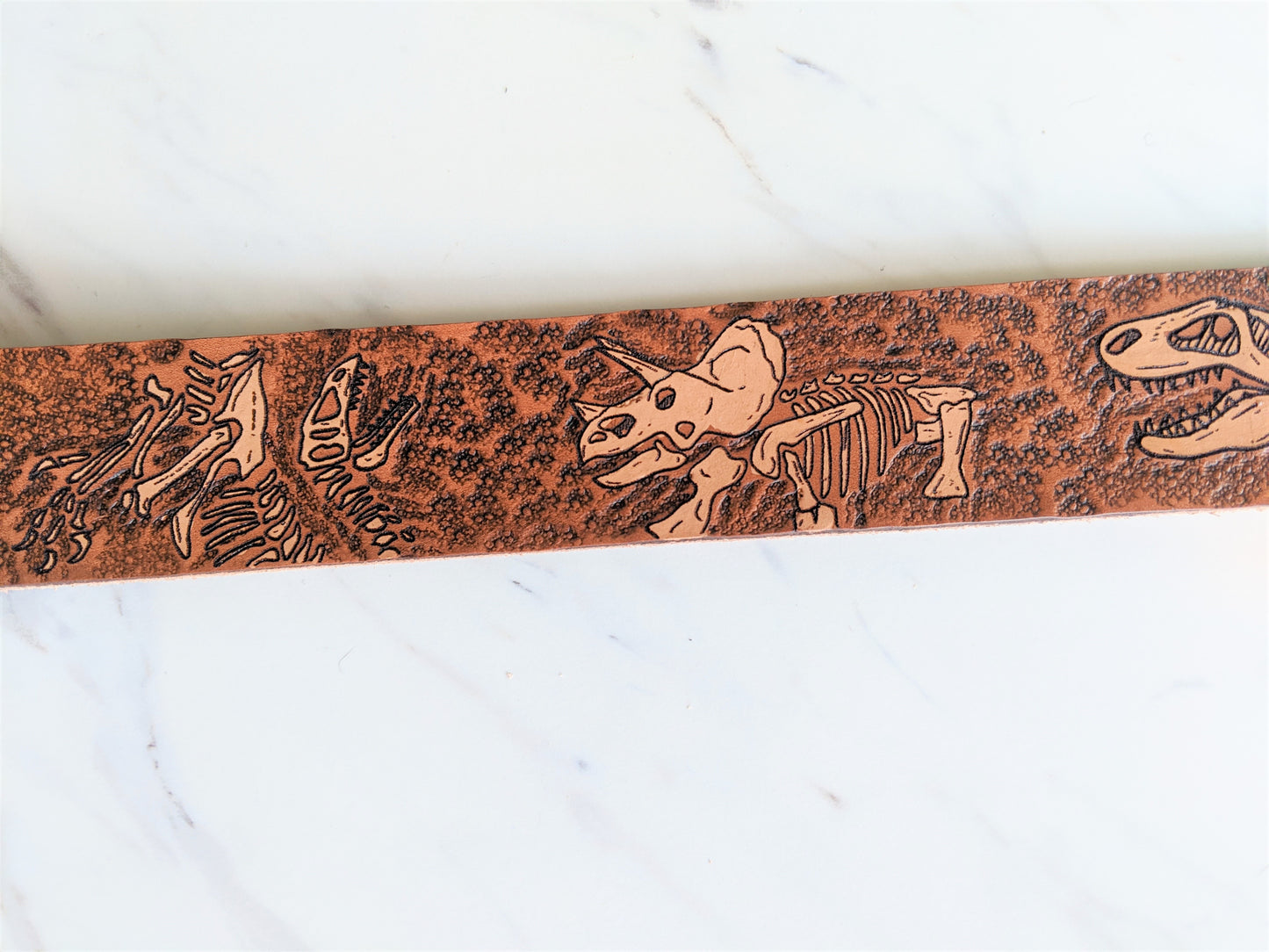 Jurassic Boneyard - Leather Dog Collar