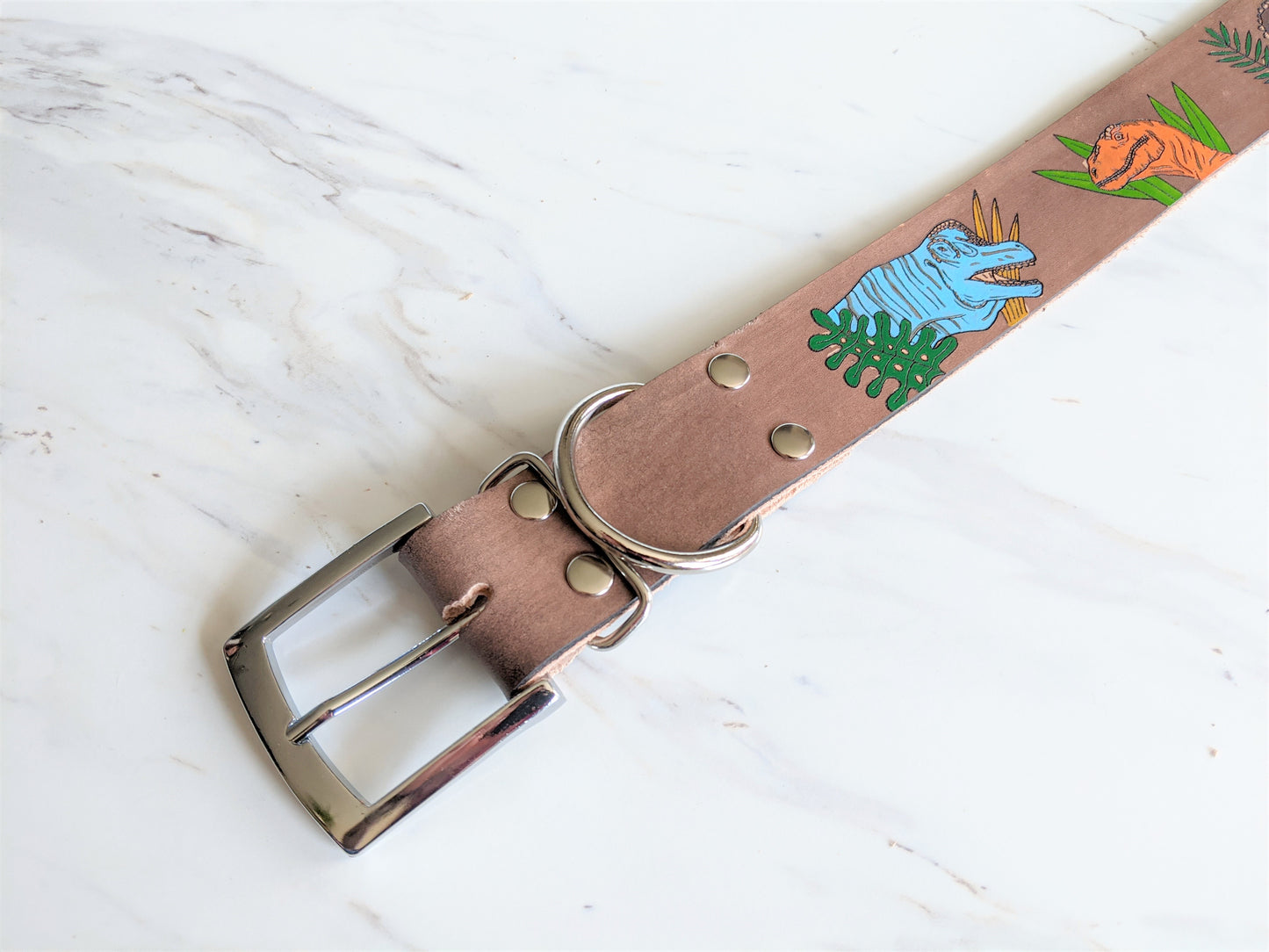 Cretaceous Legends - Leather Dog Collar