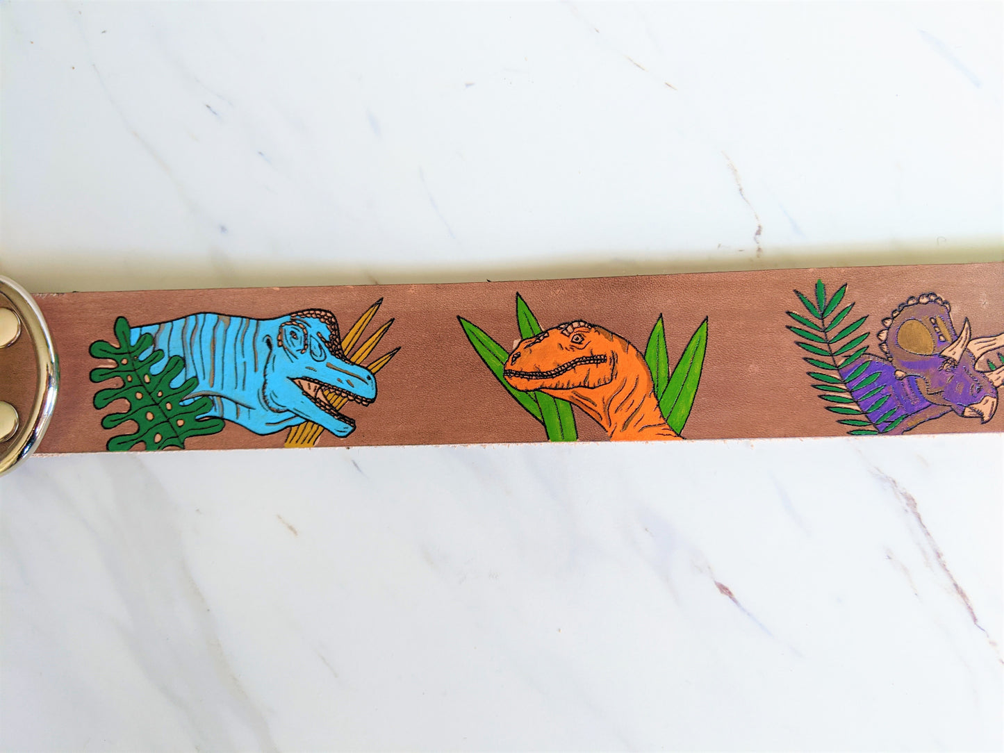 Cretaceous Legends - Leather Dog Collar