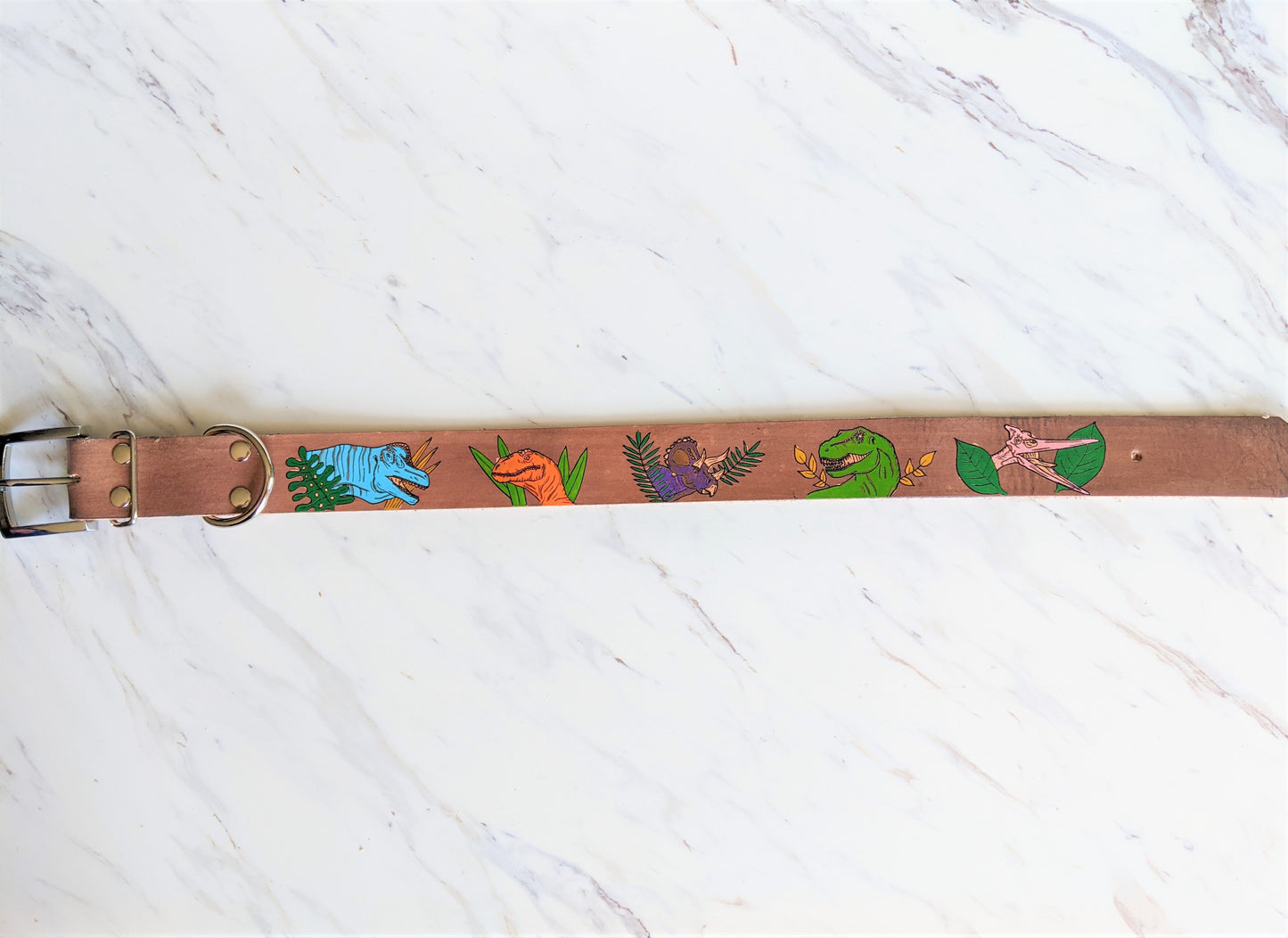 Cretaceous Legends - Leather Dog Collar