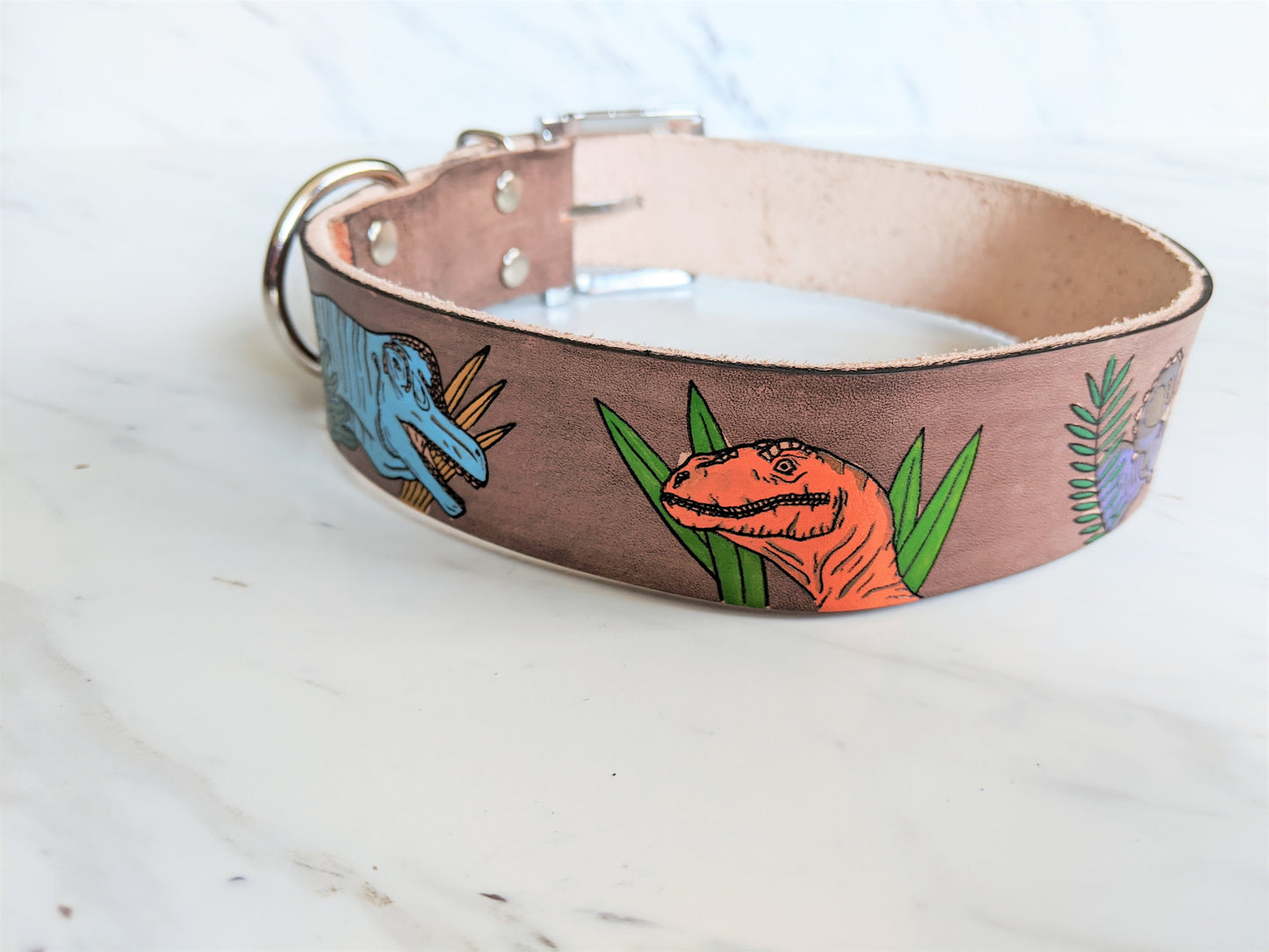 Cretaceous Legends - Leather Dog Collar