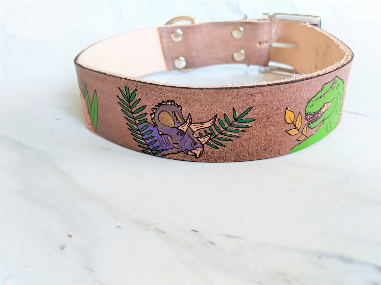 Cretaceous Legends - Leather Dog Collar