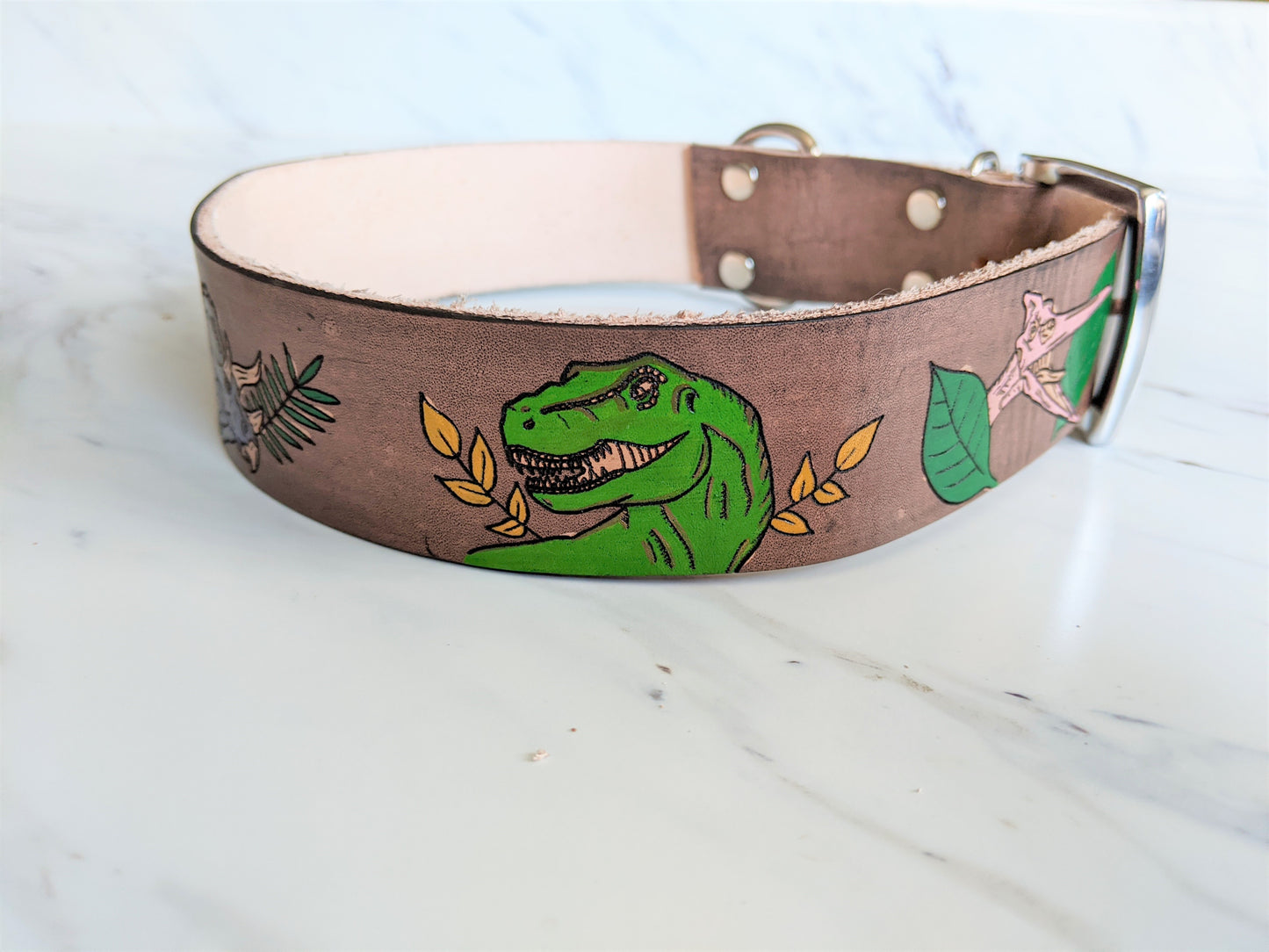 Cretaceous Legends - Leather Dog Collar