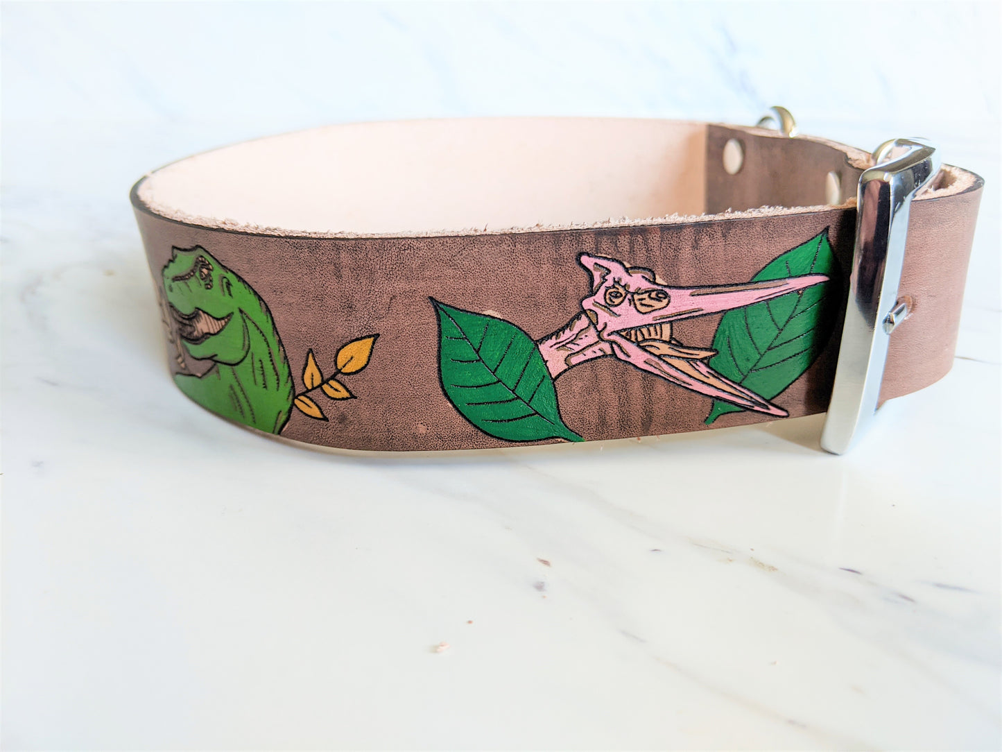 Cretaceous Legends - Leather Dog Collar