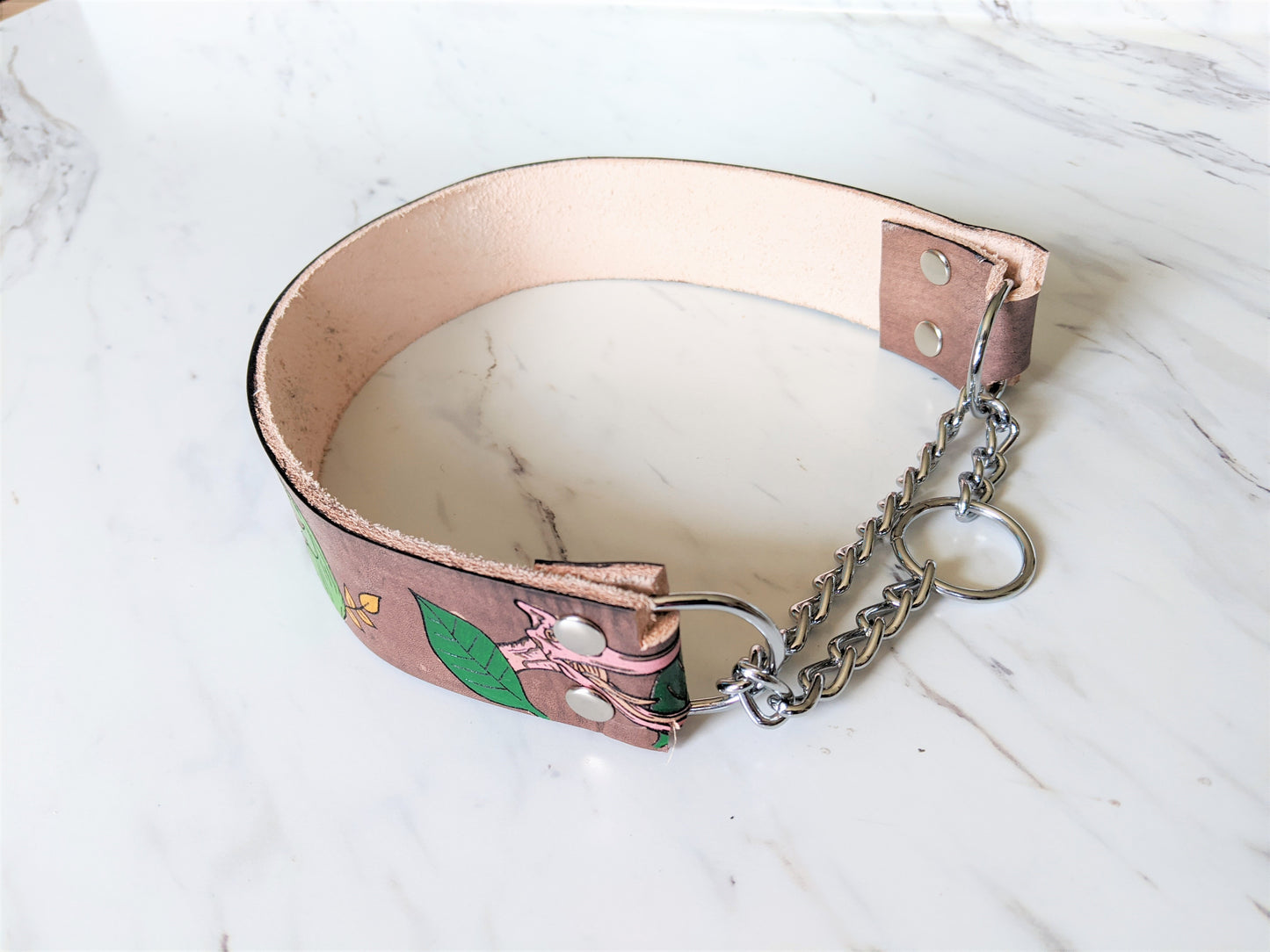 Cretaceous Legends- Leather Martingale Dog Collar