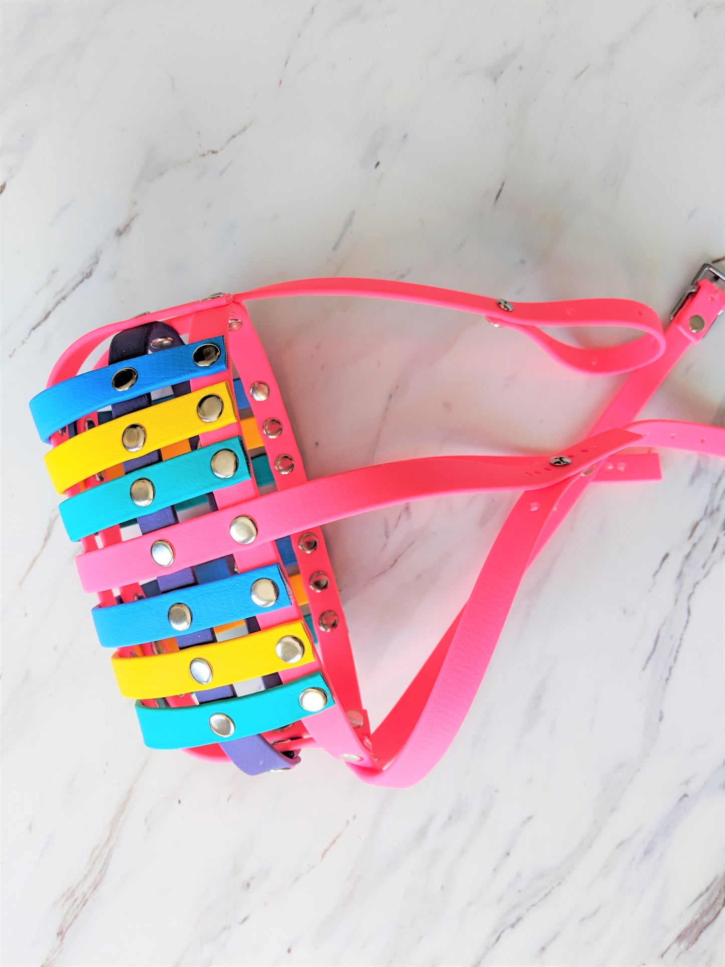 Basket Style Biothane Muzzle with Forehead strap - Choose your Colors - Level Three