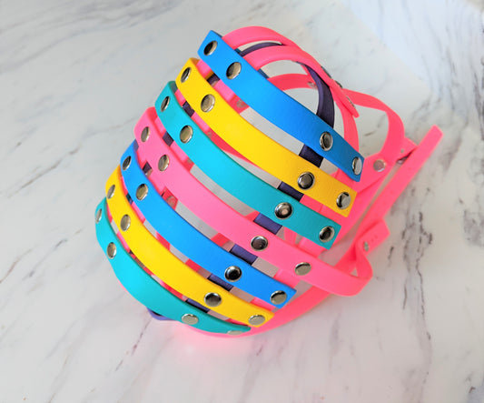 Basket Style Biothane Muzzle with Forehead strap - Choose your Colors - Level Three