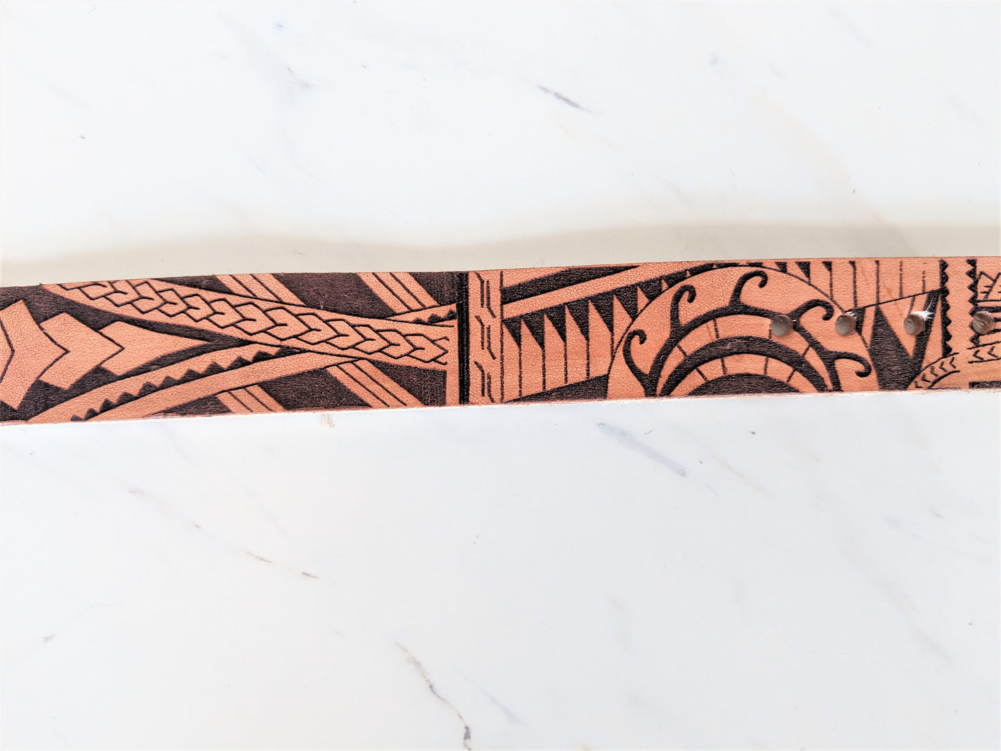 Polynesian Tattoo - Leather Dog Collar