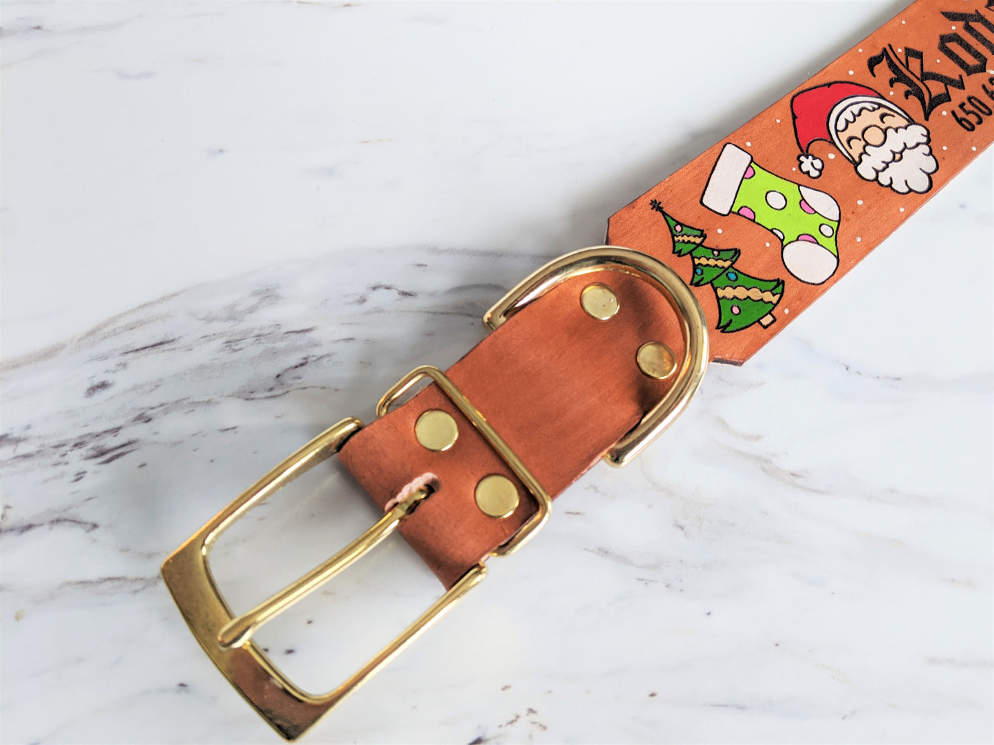 Christmas - Leather Dog Collar