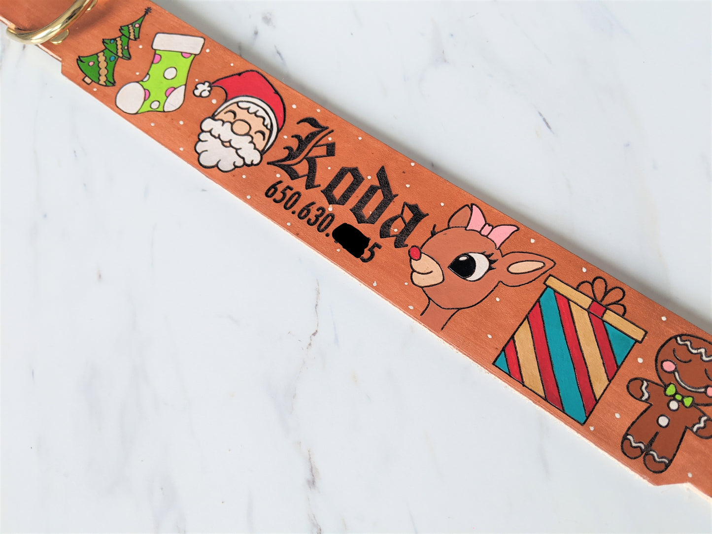 Christmas - Leather Dog Collar