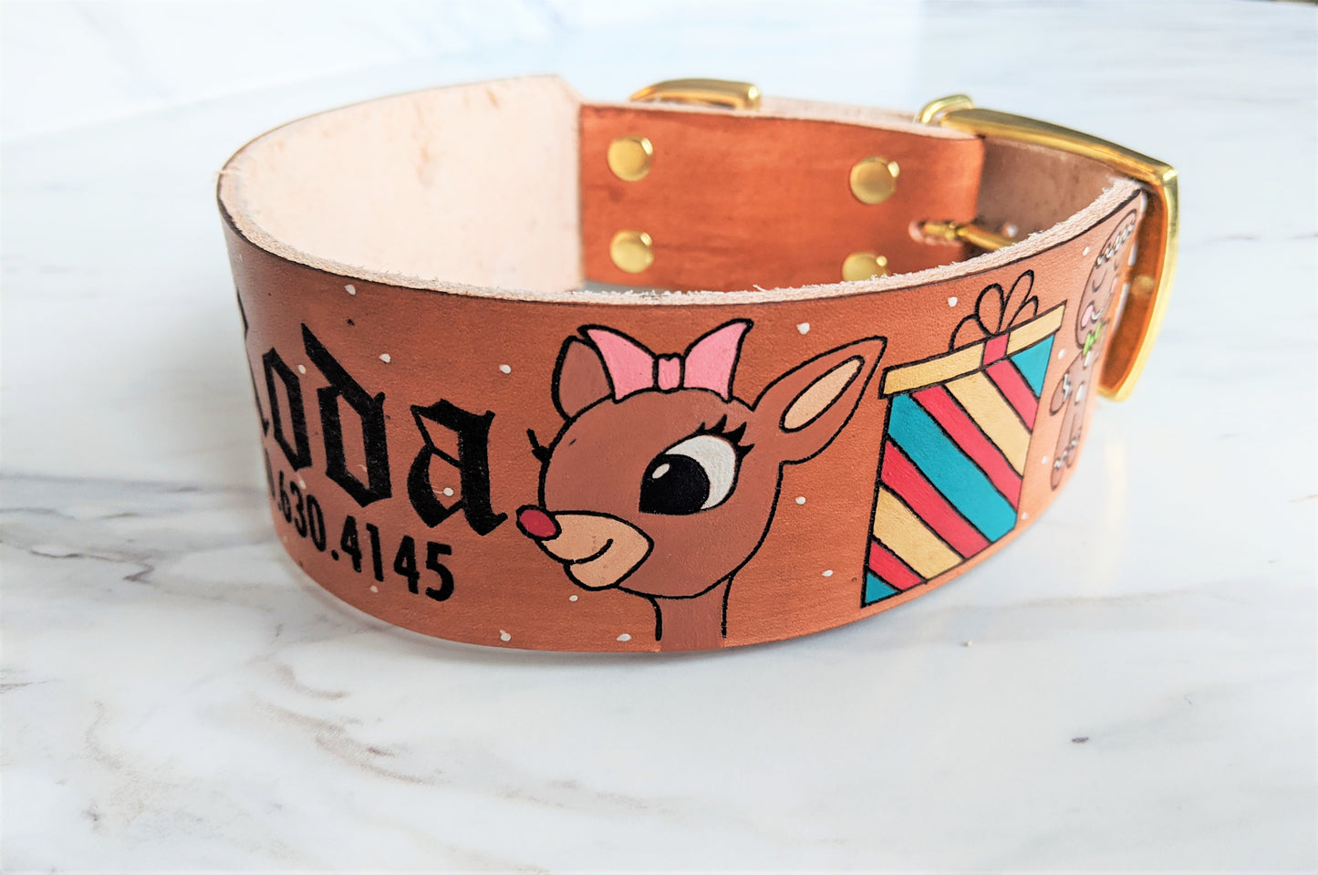Christmas - Leather Dog Collar