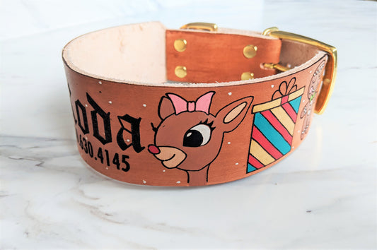 Christmas - Leather Dog Collar