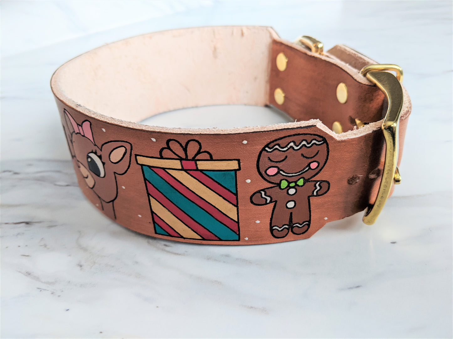 Christmas - Leather Dog Collar