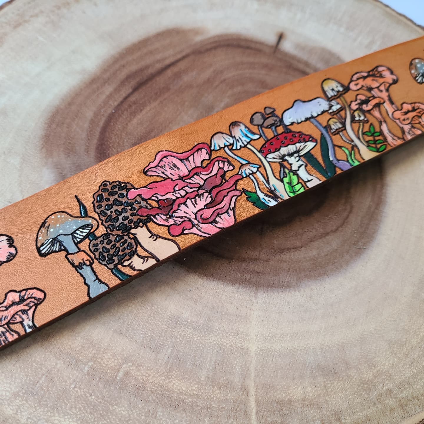Fungi custom leather Dog Collar