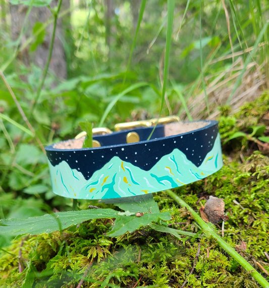 Ready to Ship- night sky mountain Collar
