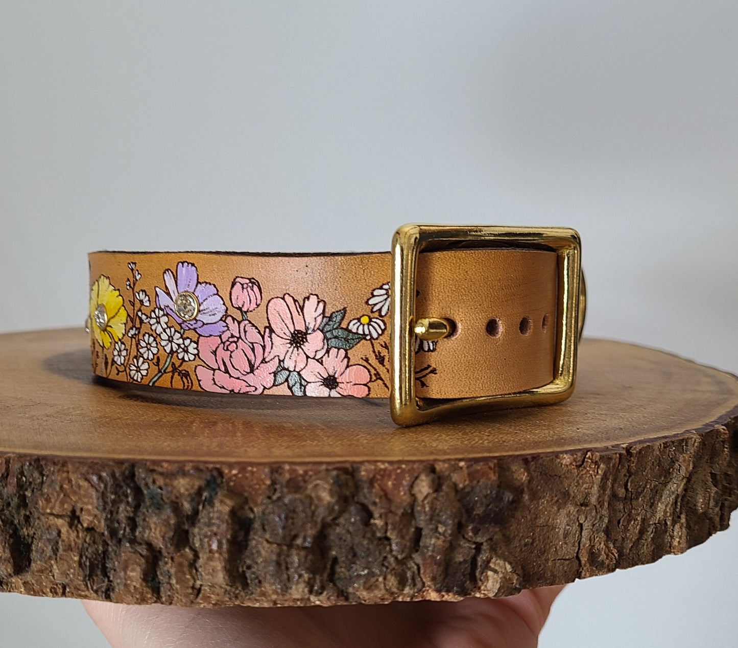 The Garden - Leather Dog collar