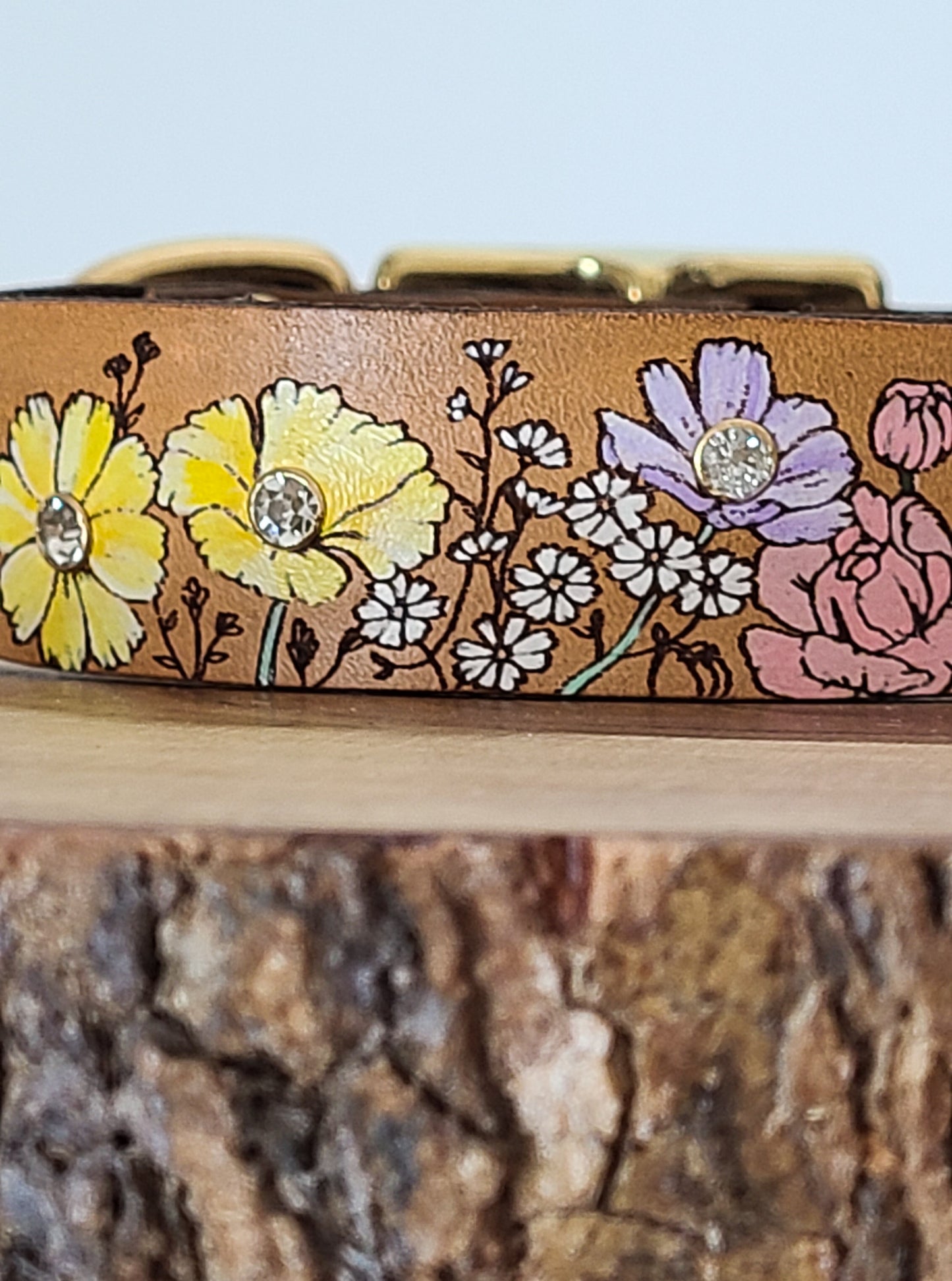 The Garden - Leather Dog collar