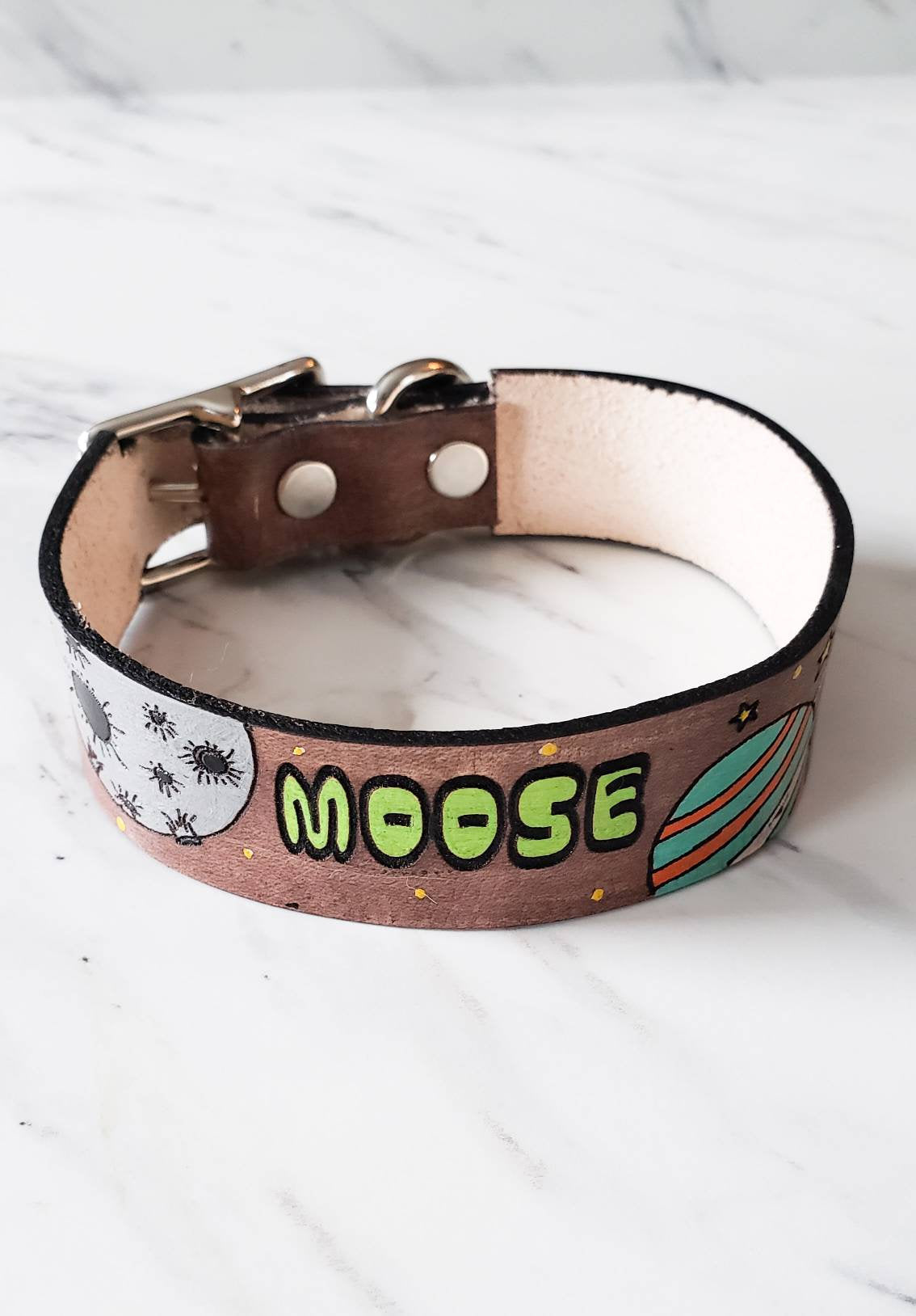 Cosmos - Leather Dog Collar
