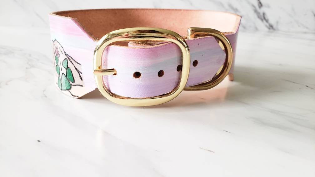Sonoran Sunset - Leather Dog Collar