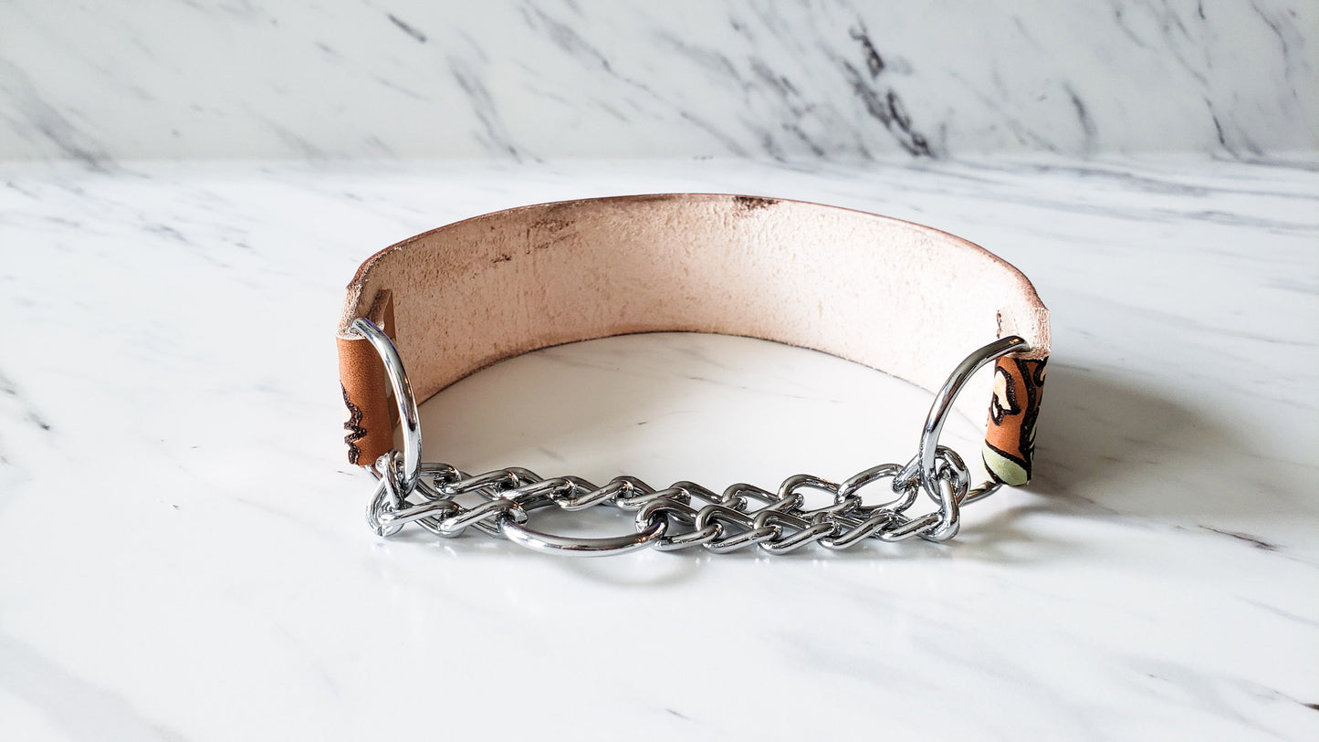 Flora - Leather Martingale Collar
